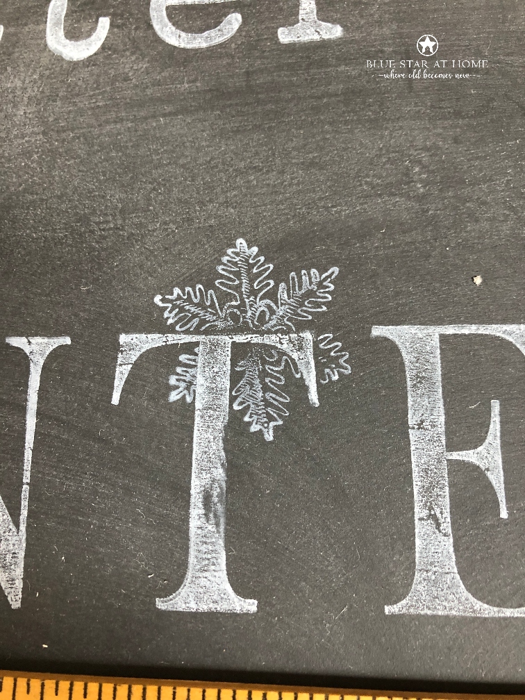 blue star masked snowflake blue star masked snowflake How to Stamp a Chalkboard